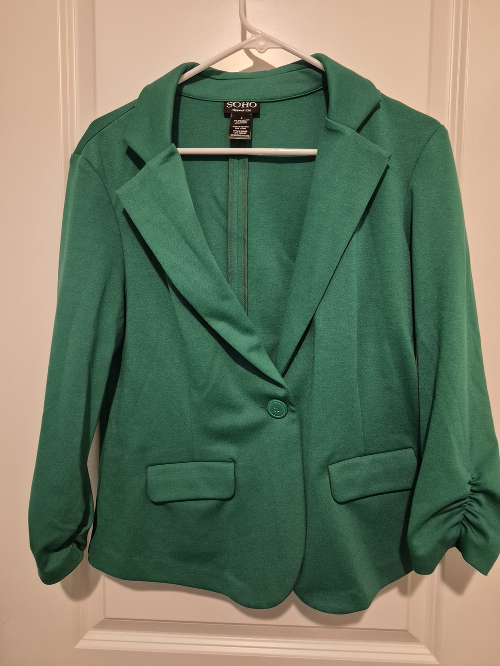 Soho Emerald Green Women's Single-Button Blazer